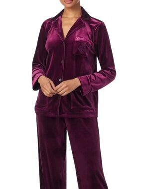 Ralph Lauren Velvet Pajama Top - Wine